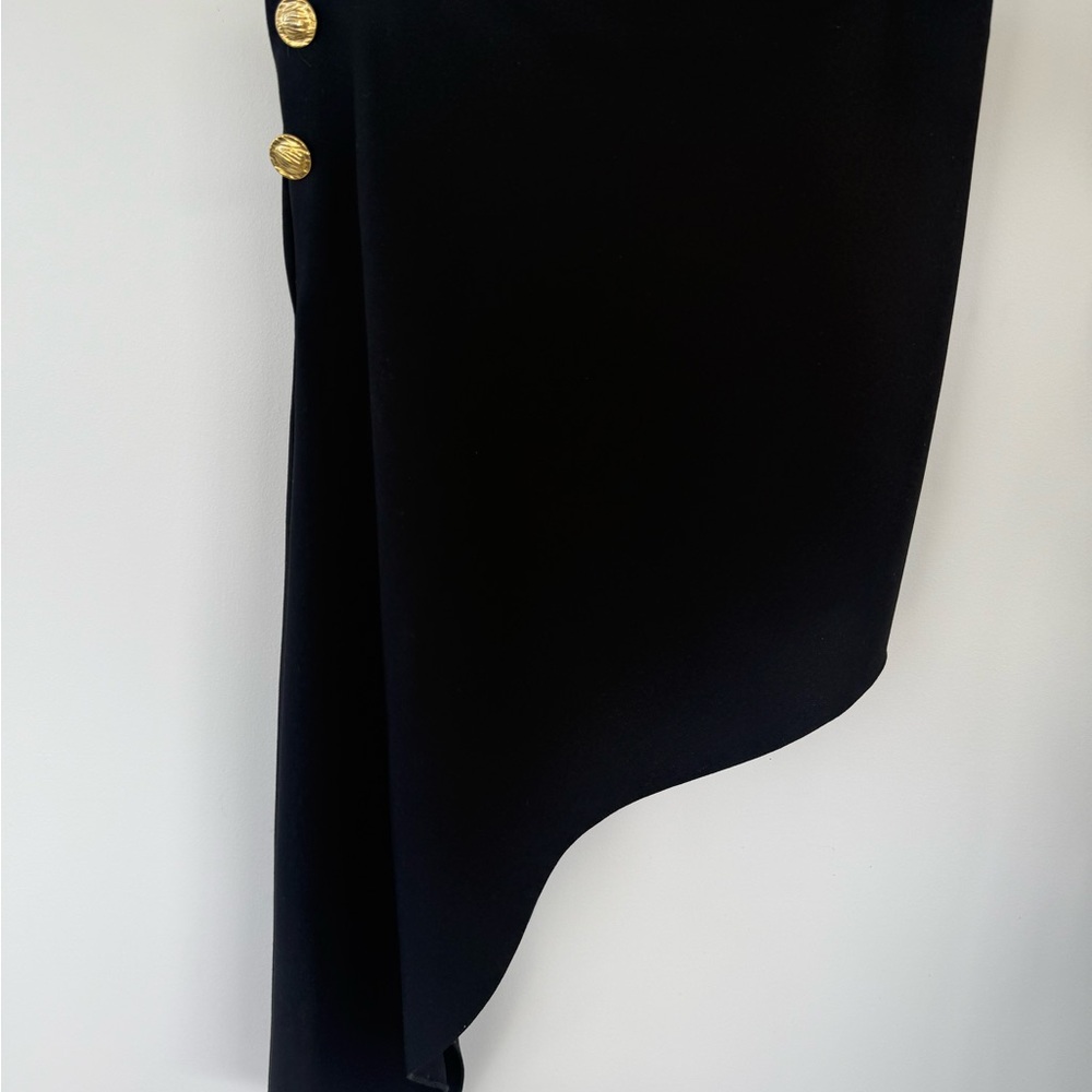 Zara Black and Gold Asymmetrical Wrap Skirt